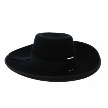 Chapeau Mousquetaire - Traclet - Noir - 63 cm - Feutre laine - France