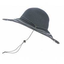Capeline Freya Larges Bords Blanc/Noir - Rigon Headwear - 57-59 cm - polyester - Chine