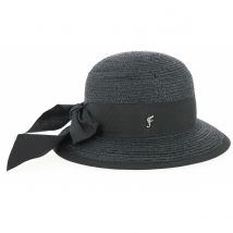 Chapeau Cloche Santornin Paille Noire Fléchet - Taille unique - paille - Italie