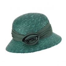 Chapeau Cloche Calvi Vert Paille Naturelle Seeberger - Taille unique - Paille - Chine