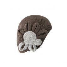 Béret Leïla Coton Fleur Beige/Blanc BeBeret - Taille unique - Coton - Europe