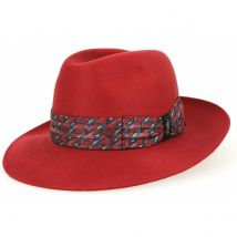 Chapeau Fedora Borsalino Feutre Poil Bordeaux - 58 cm - Feutre Poil - Italie