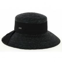 Chapeau Capeline Riviera Paille Naturelle Noir Betmar