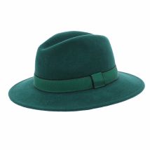 Fedora laine vert bandeau vert