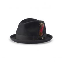 Chapeau Trilby Gain Noir - Brixton - 56 cm - Feutre laine - Chine