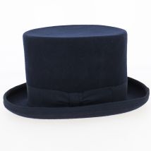 Chapeau Haut De Forme Feutre Laine Bleu Guerra - 61 cm - Feutre laine - Italie