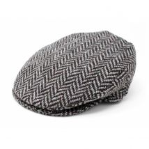 Casquette plate chevrons gris chiné - Hanna Hats - Hanna hats - Gris - XXL - 62/63 cm - Laine - Irlande