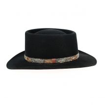Chapeau Traveller Plume Feutre Poil Noir - Broswell