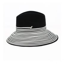 Chapeau Fedora Spirale Feutre Laine Noir - Fléchet - M - 56/57 cm - Feutre laine - Italie