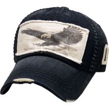 Casquette Strapback Aigle Vintage Noir Délavé - Kbthos - Taille unique - coton - Chine