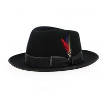 Chapeau Fedora Woolfelt laine noir - Stetson - XXL - 62/63 cm - Coton - République Tchèque