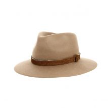 Chapeau Fedora Wald Camel - Crambes - XL - 60/61 cm - Laine - France