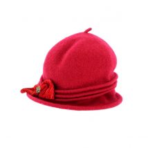 Chapeau cloche Martine laine rouge - Traclet