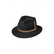 Chapeau Traveller Ortenzo Feutre Laine Noir - Stetson - L - 58/59 cm - Feutre laine - République Tchèque