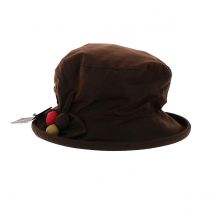 Chapeau cloche Coton Huilé Imperméable Marron - Hatman