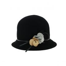 Chapeau Cloche Jeanne Feutre Laine Noir - Traclet - Taille unique - Feutre laine - Irlande