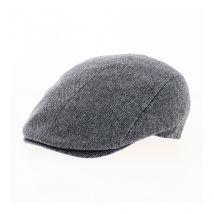 Casquette Plate Daffy Gris Clair en Soie - Traclet - 60 cm - soie/laine - Italie