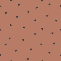 Tapete - Minima - Black hearts - Terracotta