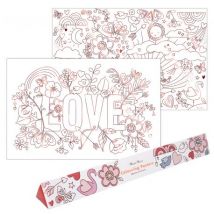 2-er Set Poster zum Ausmalen - Valentine