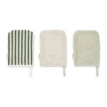 Set mit 3 Sylvester Waschlappen - Y & D Garden green & Creme de la creme multi mi