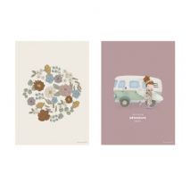 Poster Vintage Little Flowers A3 2 Stück - Little Dutch