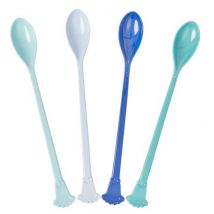 Set mit 4 langen Melaminlöffeln - blue/green