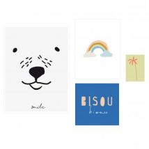 Set von 4 Postern Bisous