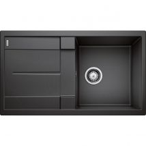 Blanco - Metra 5s-f Silgranit - Evier De Cuisine à Fleur De Plan - Noir - Granit 519097