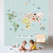 MIMI'lou - Panorama behang - World map