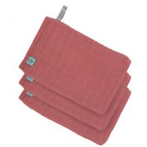 Laessig - Set van 3 tetra washandjes - Rosewood