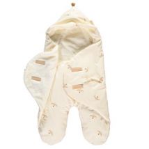 Nobodinoz - Zachte Kiss me baby wrapper - Nude Haiku Birds & Natural