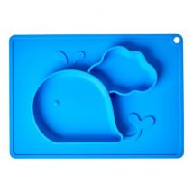 Rice - Functioneel siliconen walvis bord - blauw