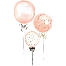 Lilipinso - Set muurstickers - Pink balloons with gold dots