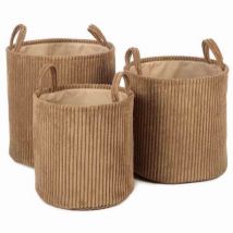 Kidsdepot - Set met 3 stoffen mandjes Ebby - Zand