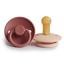 Frigg - Frigg Set van 2 latex tutjes Classic - Pink cream & powder blush maat 2