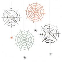 Meri Meri - Halloween decoratie - Hangende spinnenwebben