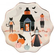 Meri Meri - Set van 8 grote papieren borden - Pumpkin Patch
