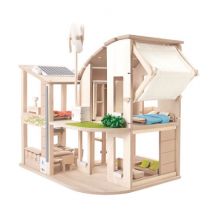 Plan Toys - Plan Toys - Groen Poppenhuis met Toebehoren