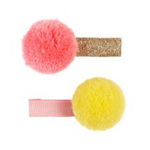 Souza for Kids - Souza for Kids - Haarclips Regina - pompon - roze & geel