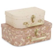 Konges Sløjd - Set van 2 koffers - Unicorn Blush/Etoile Multi