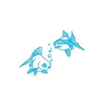MIMI'lou - Muursticker - Vissen blauw