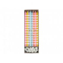 Meri Meri - Set pastel gestreepte verjaardags kaarsjes
