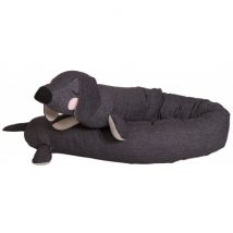 Roommate - Lazy long dog - XL knuffel antraciet grijs