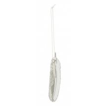 Bloomingville - Keramieken zilveren hanger - Feather Pluim 1