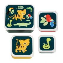 a Little Lovely Company - Brot- und Snackdosen Set - Dschungeltiger