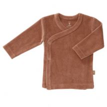 Fresk - Baby-Shirt mit Überschlag aus Velours - Tawny brown
