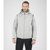 Gilet Sans Manches De Travail Teddy - Gris Chiné/vert Fluo - Nine Worths By North Ways - Taille 3xl - Vet Sécurité