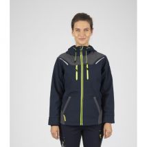 Kurtka robocza softshell damska florence - granatowy/żółty fluorescencyjny - nine worths 2xl