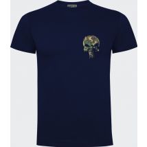 Tee-shirt Marine Avec Logo Punisher Woodland Côté Coeur - Army Design By Summit Outdoor