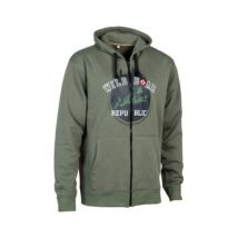 Sweat à Capuche Zippé Kaki Wild Boar Republic - Percussion - Taille 3xl - Vet Sécurité